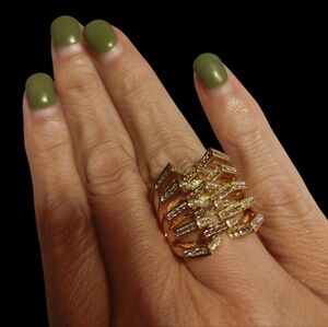 nOir Jewelry Gold Architectural Ring